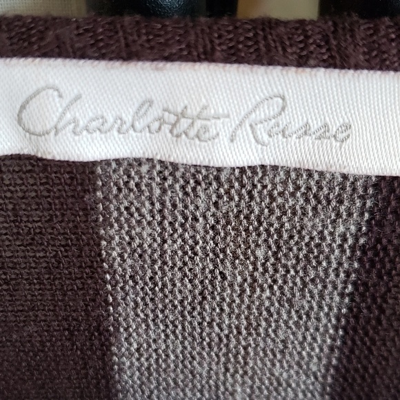 Charlotte russe sz S maroon/gray striped sweater - Picture 3 of 4
